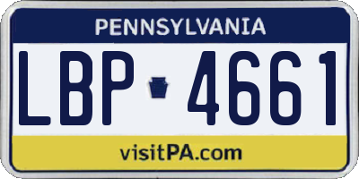 PA license plate LBP4661