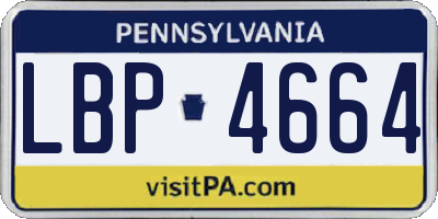 PA license plate LBP4664