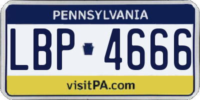 PA license plate LBP4666