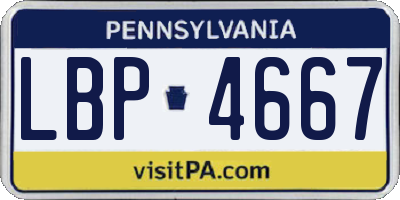 PA license plate LBP4667