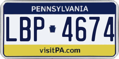 PA license plate LBP4674