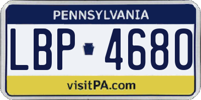 PA license plate LBP4680