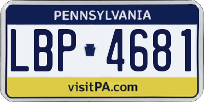 PA license plate LBP4681
