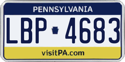 PA license plate LBP4683