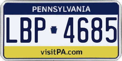 PA license plate LBP4685