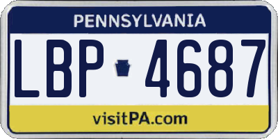 PA license plate LBP4687