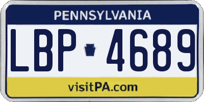 PA license plate LBP4689