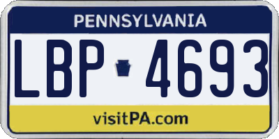 PA license plate LBP4693