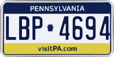 PA license plate LBP4694