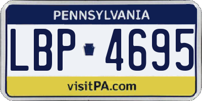 PA license plate LBP4695
