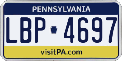 PA license plate LBP4697