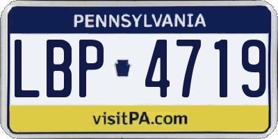 PA license plate LBP4719