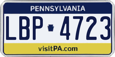 PA license plate LBP4723