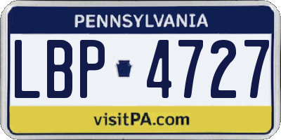 PA license plate LBP4727
