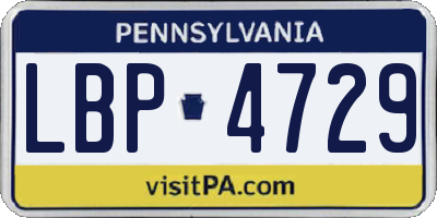 PA license plate LBP4729