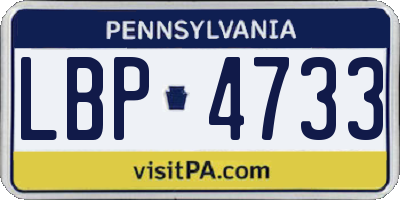 PA license plate LBP4733