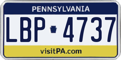 PA license plate LBP4737