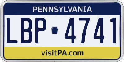 PA license plate LBP4741