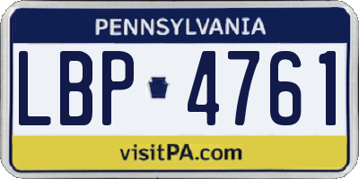 PA license plate LBP4761