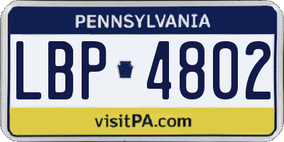 PA license plate LBP4802