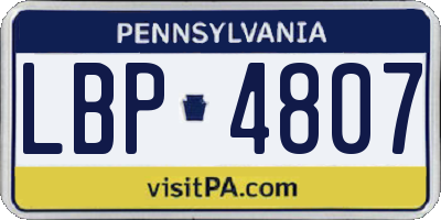 PA license plate LBP4807
