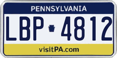 PA license plate LBP4812