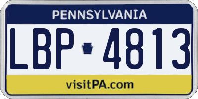 PA license plate LBP4813