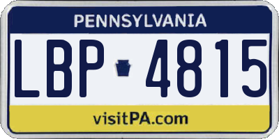 PA license plate LBP4815