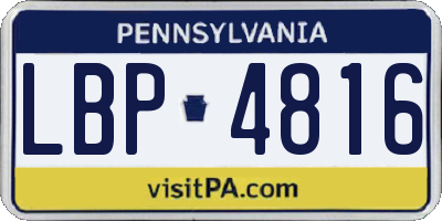PA license plate LBP4816