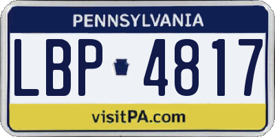 PA license plate LBP4817