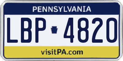 PA license plate LBP4820