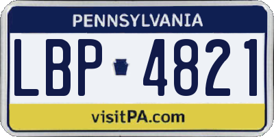 PA license plate LBP4821