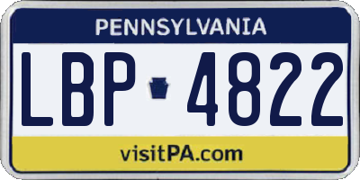 PA license plate LBP4822