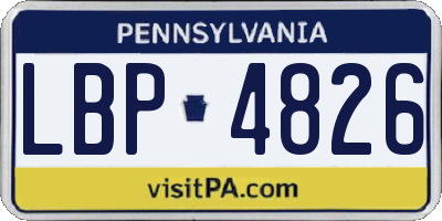 PA license plate LBP4826
