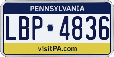 PA license plate LBP4836
