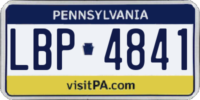 PA license plate LBP4841