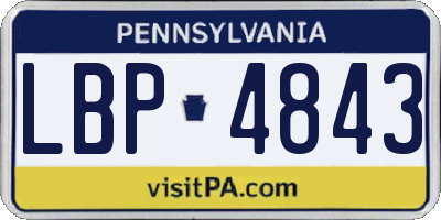 PA license plate LBP4843