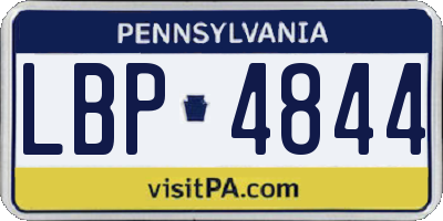PA license plate LBP4844