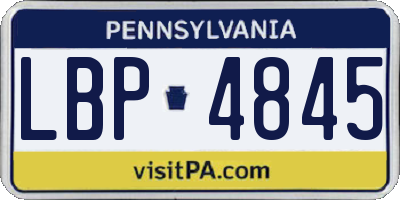 PA license plate LBP4845
