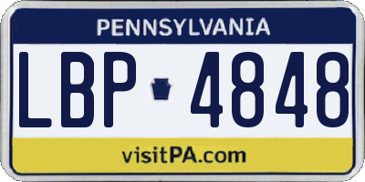 PA license plate LBP4848