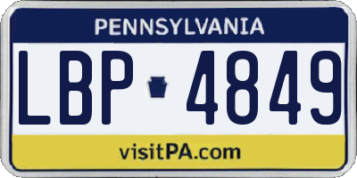 PA license plate LBP4849