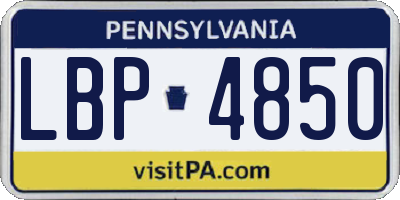 PA license plate LBP4850