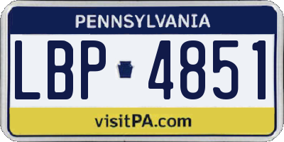 PA license plate LBP4851