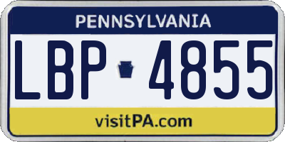PA license plate LBP4855