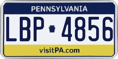 PA license plate LBP4856