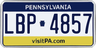 PA license plate LBP4857