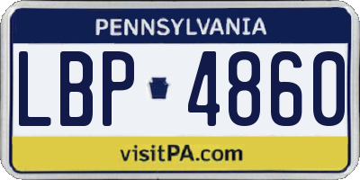 PA license plate LBP4860