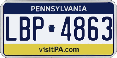PA license plate LBP4863