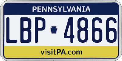 PA license plate LBP4866