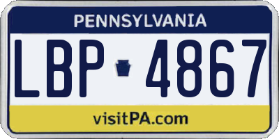 PA license plate LBP4867
